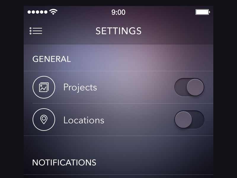 Settings ui