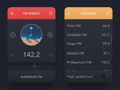 FM Radio [Rebound & Freebie] app radio ui widget