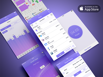 KiddyLog [Avilable in the App Store] app baby ios7 ipad iphone kiddylog tracker ui