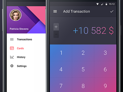 Walle Finance App Android [Sidebar] android app card finance sidebar ui walle week
