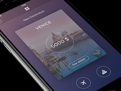 Travel App [Card View] app card gradient ios iphone view