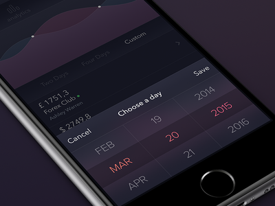 Analytics App [Picker] analytics app date graph ios8 ipad iphone picker