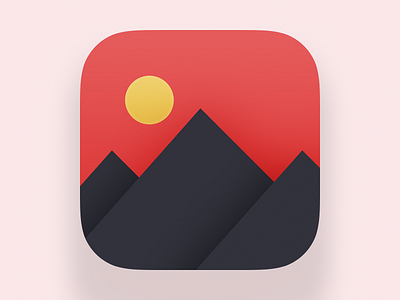 Japanese Icon for Photo Editor icon ios ipad mountains red sun
