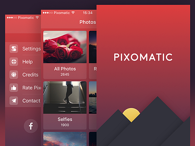 Pixomatic Redesign app dark gradient ios ipad iphone pixomatic