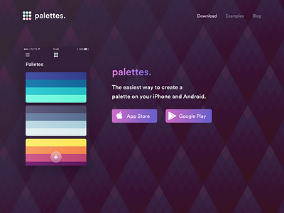 Palettes Landing by Alexander Zaytsev on Dribbble
