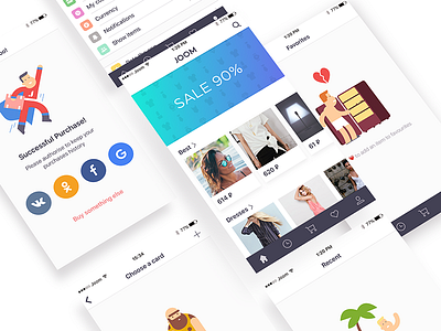 eCommerce App [Main Screen & Empty States Illustrations]