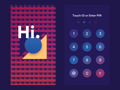 Splash and Passcode screens android app gradient ios ipad iphone pattern ui