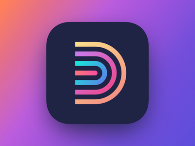 Icon for Dubface app app d gradient icon ipad iphone logo pattern ui ux