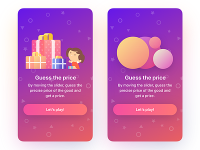 Guess the price game app game gradient guess ipad iphone price prize ui ux