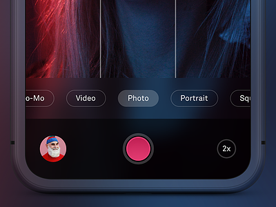 Camera UI app camera dark gradient ipad iphone red ui zoom