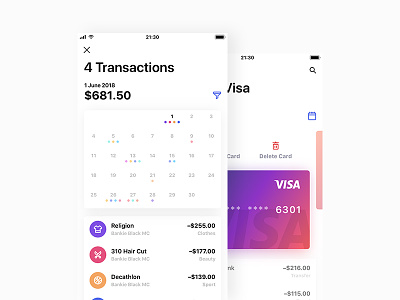 Bankie UI Kit — Edit Card and Month's Transactions