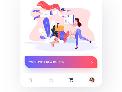 You have a new coupon app design gradient ios ipad iphone ui