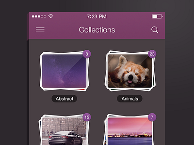 Collections app interface ios ios7 iphone mobile photos ui