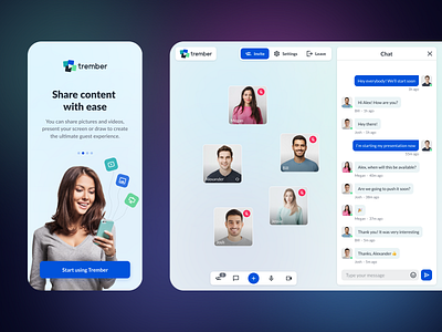 New trember for Desktop and Mobile app chat design interface ui ux web