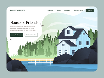 House of Friends website apartment design house illustration interface property rent ui ux web website