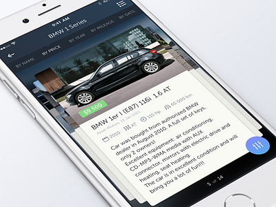 Car Listings App app interface ios ios7 iphone mobile ui