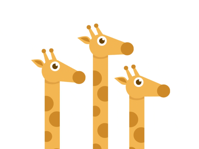Giraffes animals animation flat life