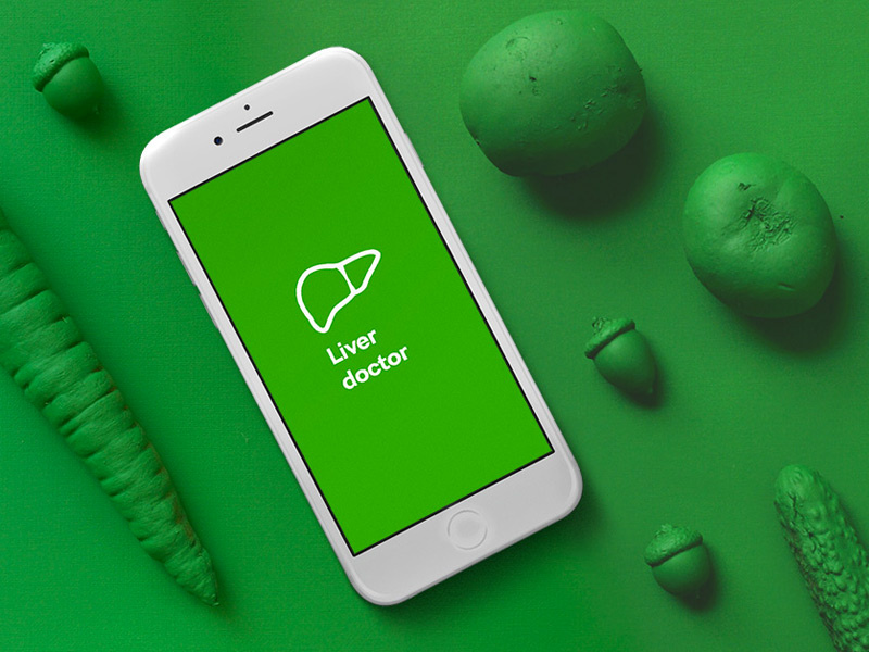 Liver Doctor presentation nature health vegetables green ui ux app