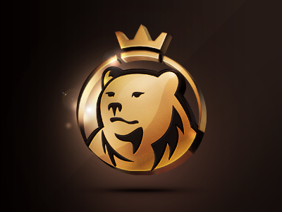 Logo treatment 3d bear gold shiny