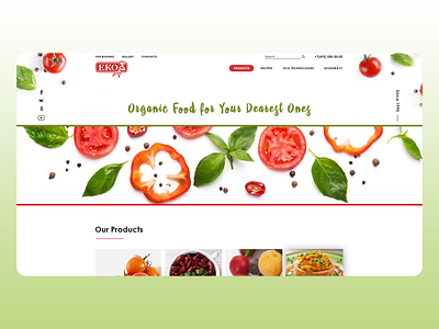 The Main Screen Food Idea colorful design design eco food illustration foodshop laconic style main page main screen minimalism organic testy ui ux webdesign yummy