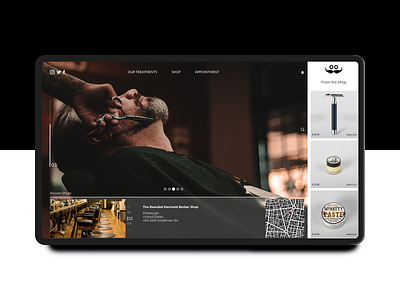 Barber Shop Landing adobexd app app concept app design barber daily challange daily ui design concept flat interaction landing page landing page concept landing page design minimal sketch app typography ui ux web website