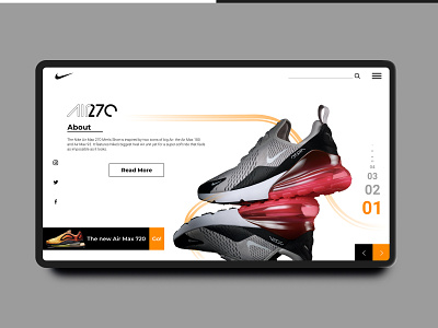 Air 270 Landing Page app app concept daily challenge dailyui design concept flat icon interaction landing page concept landingpage minimal nike sketchapp sports typography ui ux vector web website