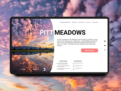 Pitt Meadows Landing Page app app design concept daily challange daily ui design concept flat flat design interaction landing page landing page design minimal travel traveling typography ui ux web website website design