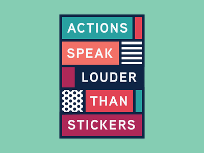 Be Loud activism badge color dots geometric patch pattern protest sticker stripes