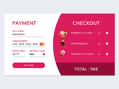 Daily UI Design Challenge #002 - Credit Card Checkout