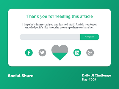 Daily UI Design Challenge #010 - Social Share