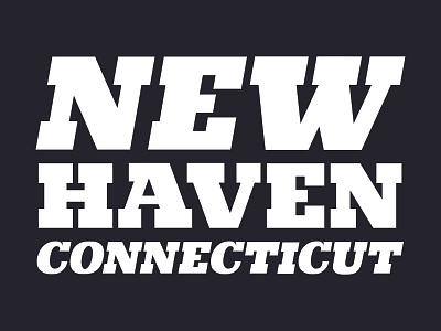 New Haven, Connecticut bold font custom typography design flat font font design minimal slab serif slab serif font type typography vector