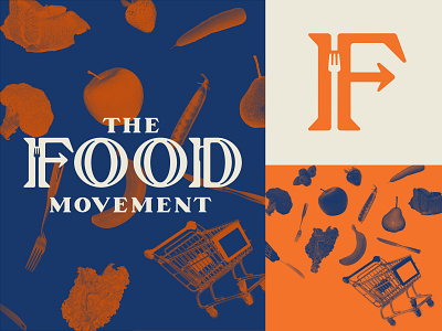 The Food Movement branding design flat icon identity illustration logo minimal typography vector