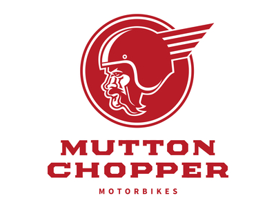 Mutton Chopper Motorbikes branding custom font design flat icon identity illustration illustrator logo minimal type typography vector