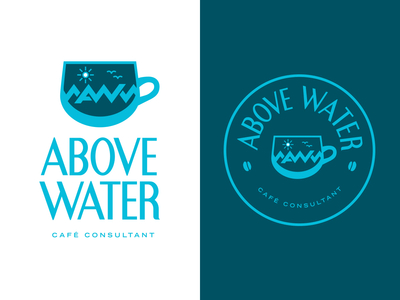 Above Water Café Consultant Logo branding cafe cafe logo custom font custom typography design flat icon identity illustration illustrator logo minimal type typography vector