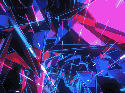 Cosmic Tech Lowpoly Lasers Movement magenta neon polygonal trippy visual vj loop