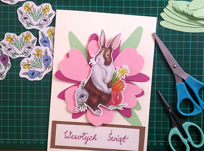 Handmade Easter Card cute animal easter easter bunny easter card hand made illustration watercolor watercolor art watercolor illustration