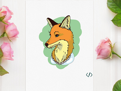 Mrs. Fox Illustration cute animal design fox illustration vector vector illustration vectorart