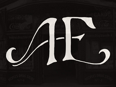 AE archaic emporium hand lettering lettering monogram vintage