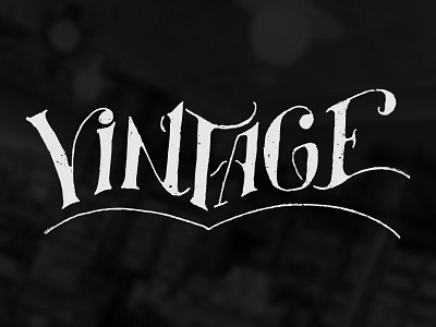 Vintage hand lettering one word vintage