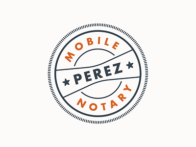 Perez Mobile Notary badge logo stamp typography