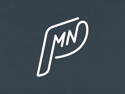 PMN Secondary Logo lettering logo logomark monogram type