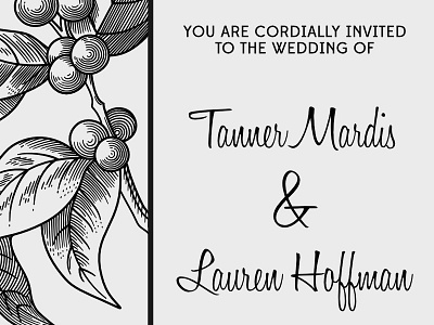 Wedding Invitations coffee cut out illustration invitations lettering line art plants script type wedding