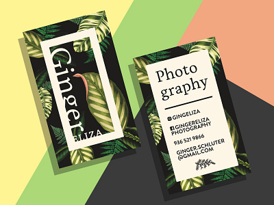 Ginger Eliza Cards business cards ferns leafy photography plants typography