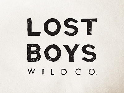 Lost Boys Wild Co. linocut logo tea texture word mark