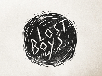Lost Boys Linocut linocut logo tea texture word mark