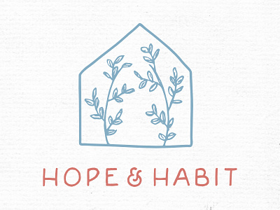 Hope & Habit blog handdrawn house lifestyle logo