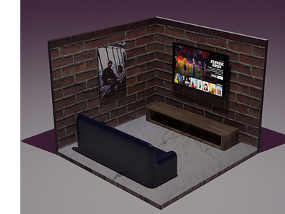 3D isometric room render