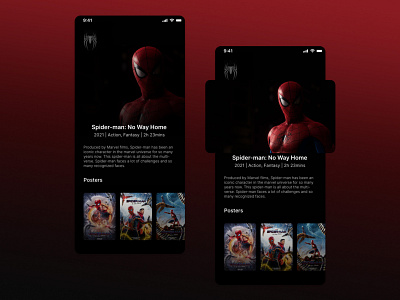 Spider-Man: No Way Home UI Concept app design app screen marvel mockup movie page ui spiderman spidermannowayhome uiux ux
