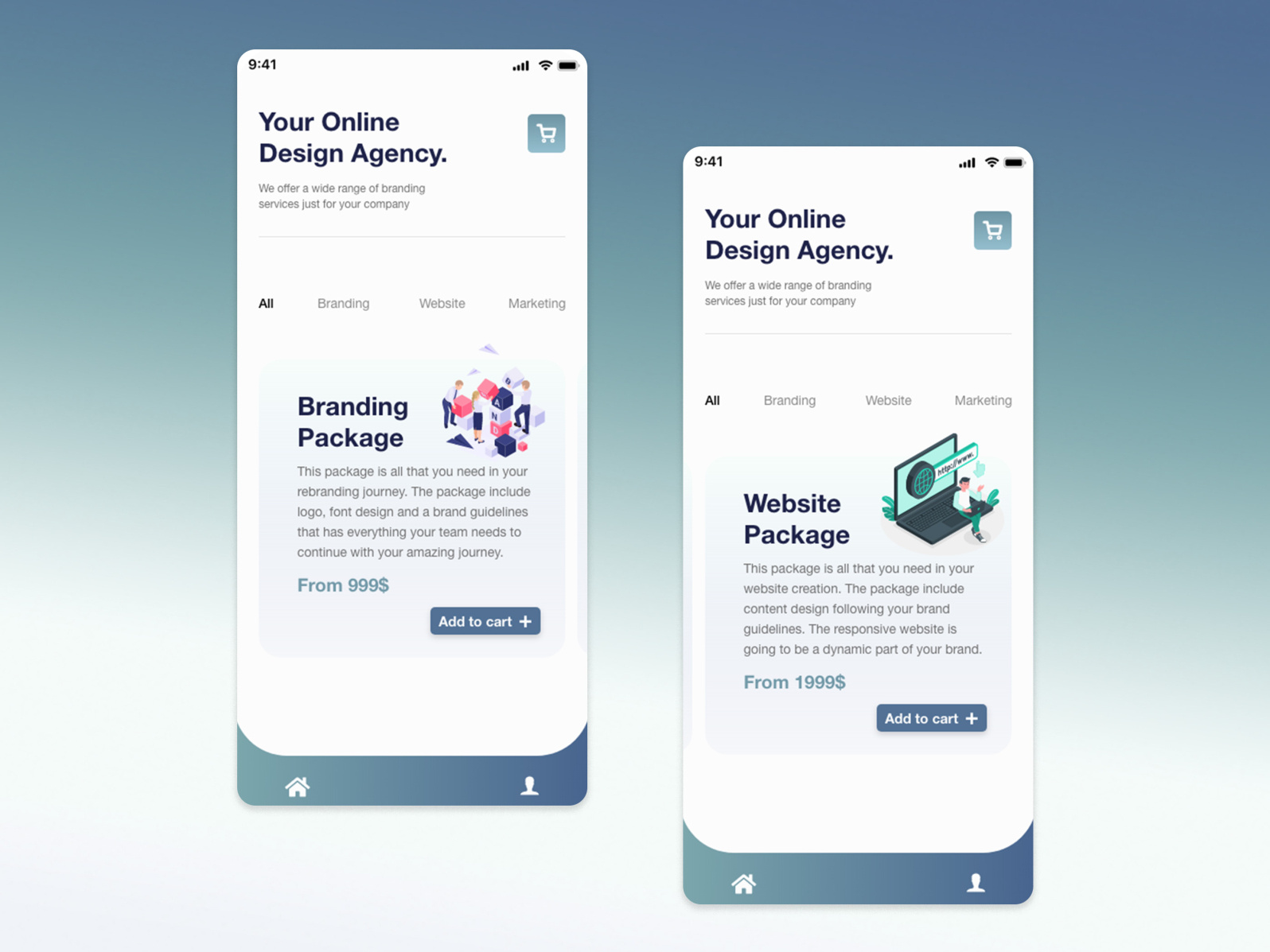 Design Agency App UI by Hussam on Dribbble