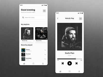 Simple Music Player App UI app design app screen apple music listen to music mockup music app music player sound app spotify ux